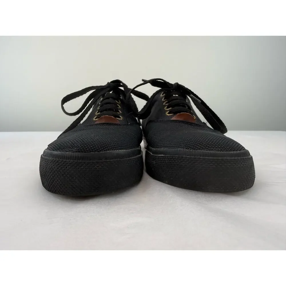 Polo Ralph Lauren Vaughn Canvas Sneakers Black White Pony Men’s Size 8D Shoes